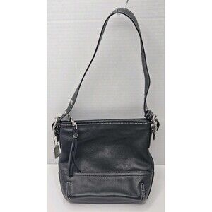 COACH SOHO Black Small Leather Shoulder Bag VTG H043-1507
